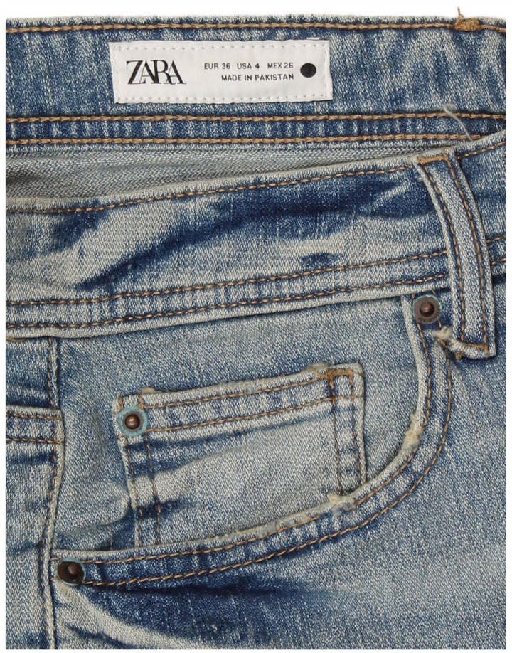Blugi tăiați pentru femei Zara EU 36 XS W26 L24 Albastru