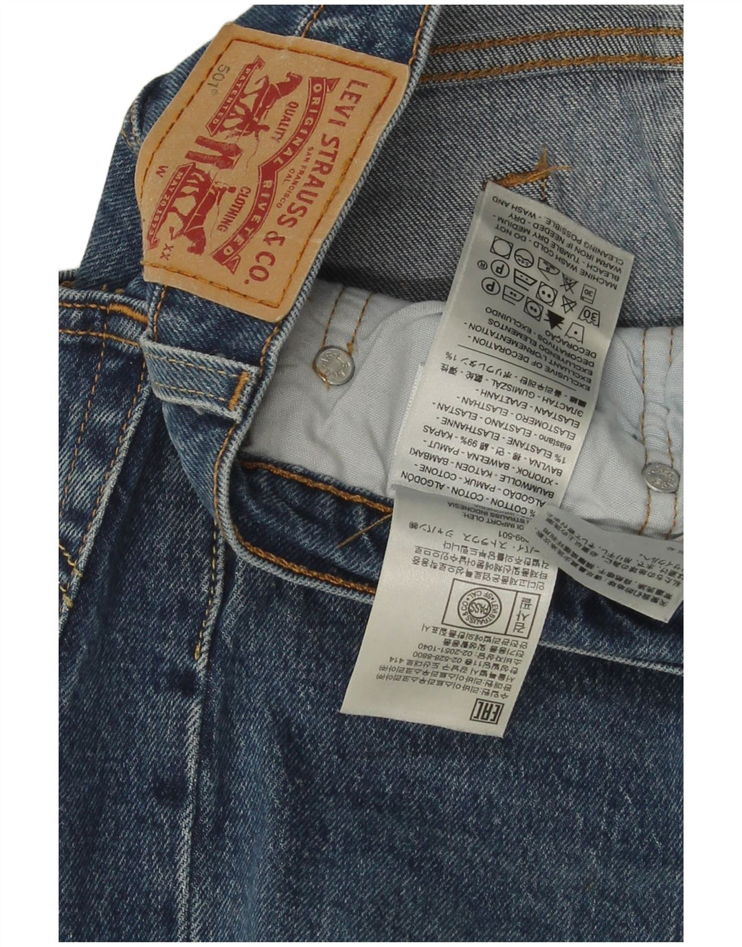 Blugi drepti pentru bărbați Levi's 501 W30 L30 Bumbac albastru