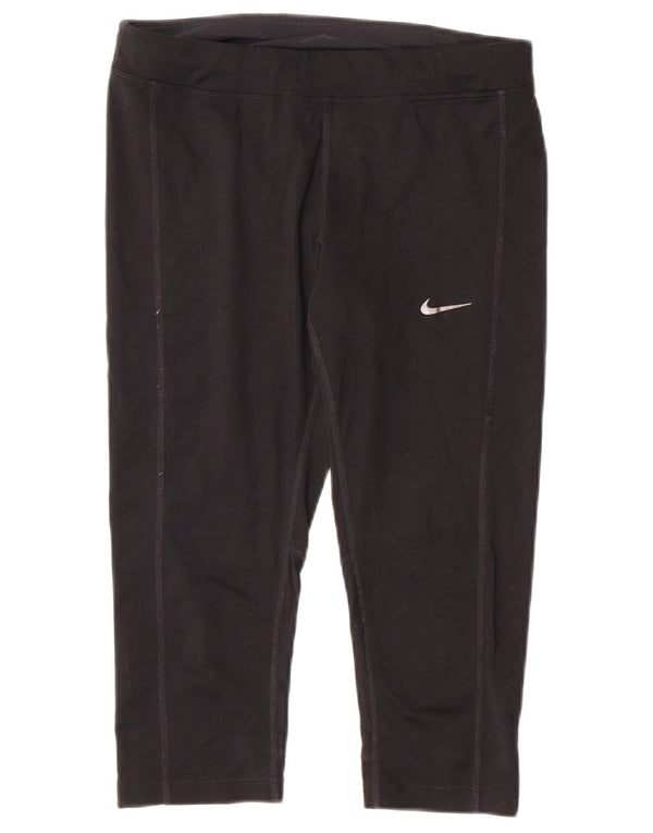 Leggings capri Nike Dri Fit pentru femei UK 10 Mic, negru, poliester Sport