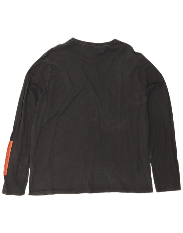 Bluză cu mânecă lungă pentru bărbați All Saints, cu formă relaxată, 2XL, negru, bloc de culoare