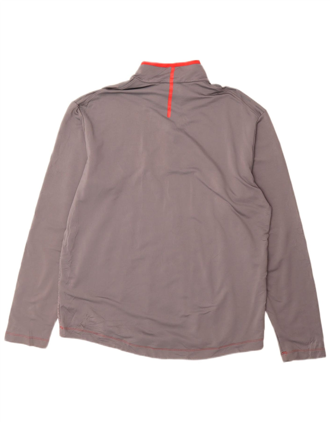 Top de trening pentru bărbați Dri Fit, cu fermoar și gât, cu dungi, gri mare
