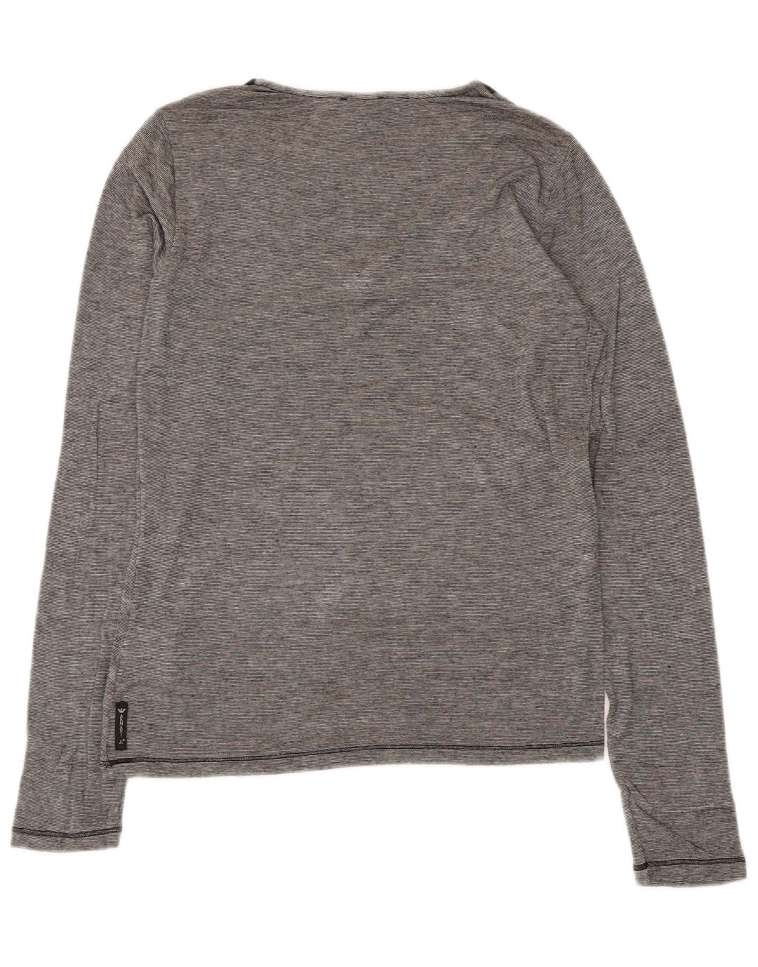 Armani Jeans Top pentru femei cu mânecă lungă UK 12 Medium Grise Pinstripe Viscose