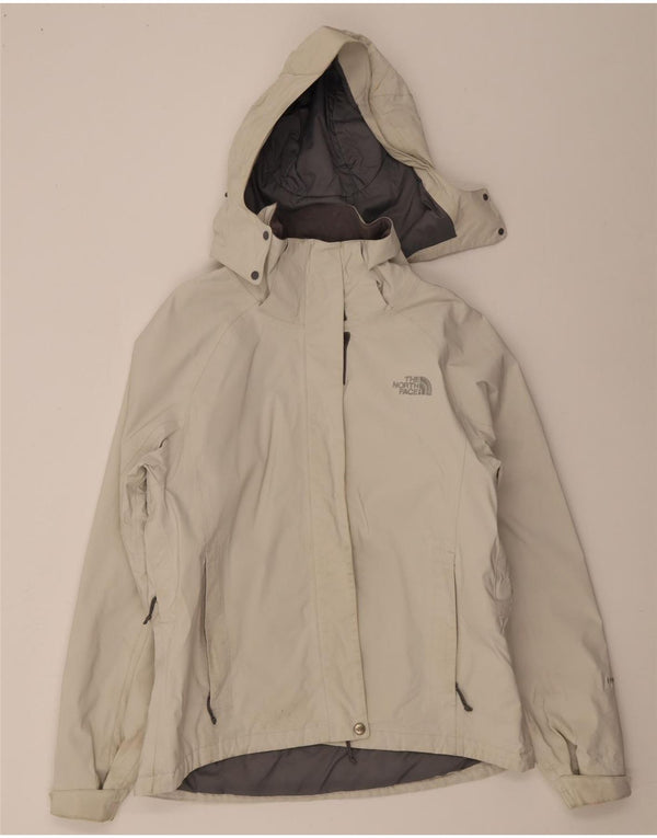Jachetă Windbreaker pentru femei cu glugă The North Face UK 16 Large Off White