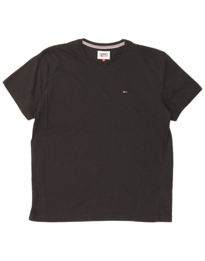 Tricou Tommy Hilfiger pentru bărbați Top mediu din bumbac negru