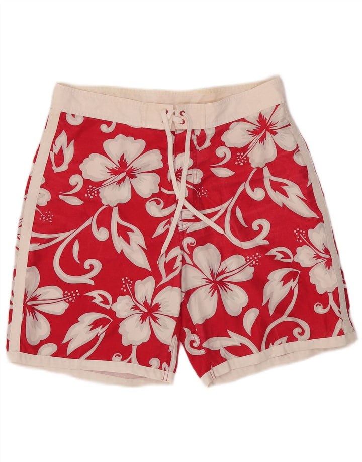 Sundek Pantaloni scurți de înot pentru bărbați, mari, roșii, din poliester floral