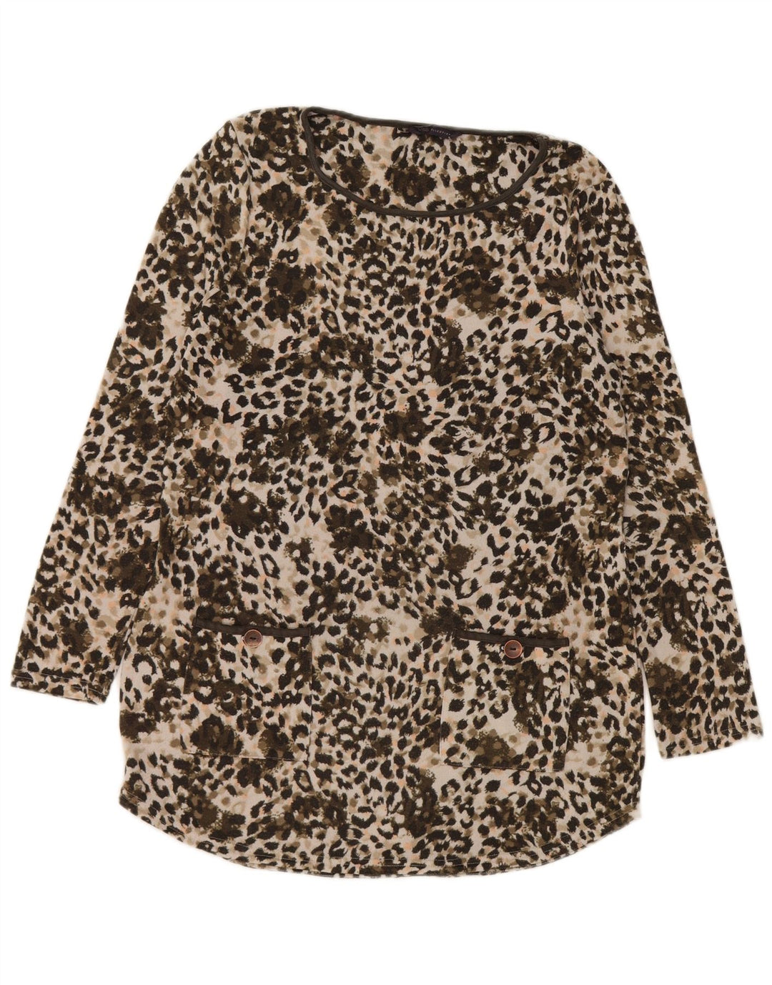 Top cu tunică pentru femei Marks & Spencer UK 12 Medium Kaki Animal Print