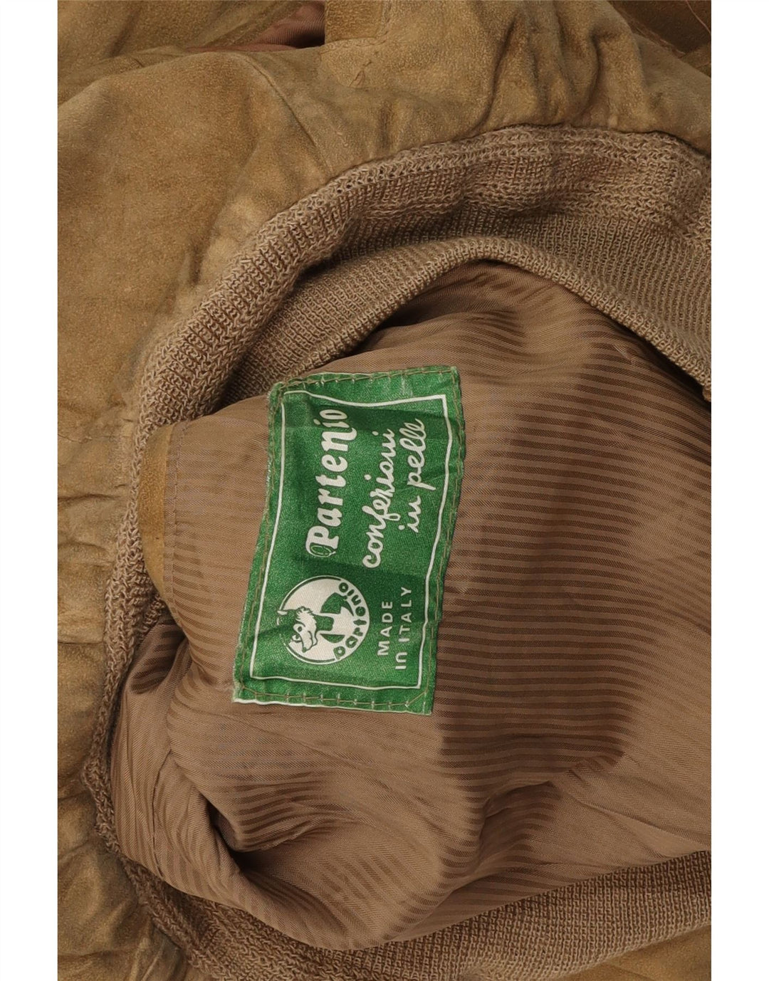 VINTAGE Bomber de piele intoarsa pentru barbati UK 38 Medium Beige Piele