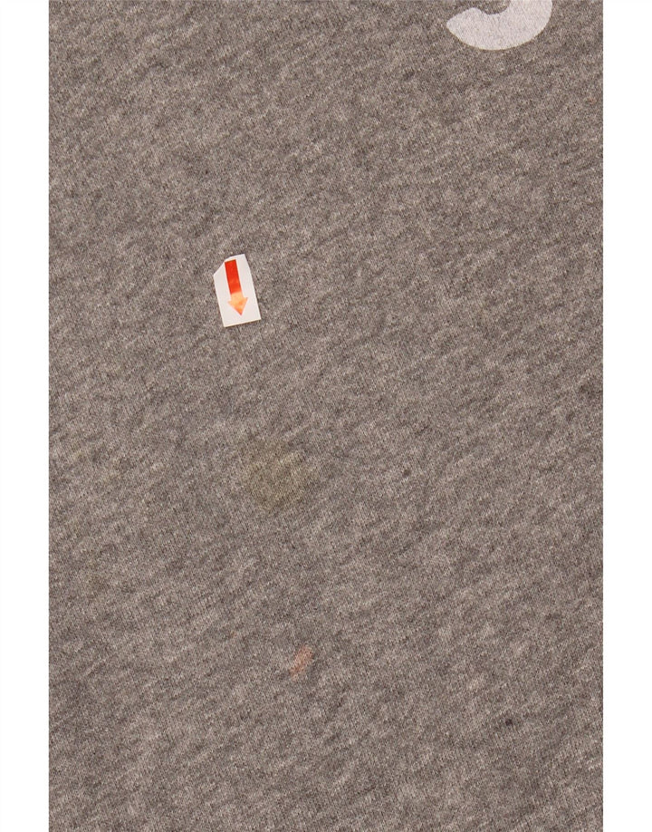 JACK WILLS Pulover cu glugă cu grafică pentru femei UK 14 mare bumbac gri