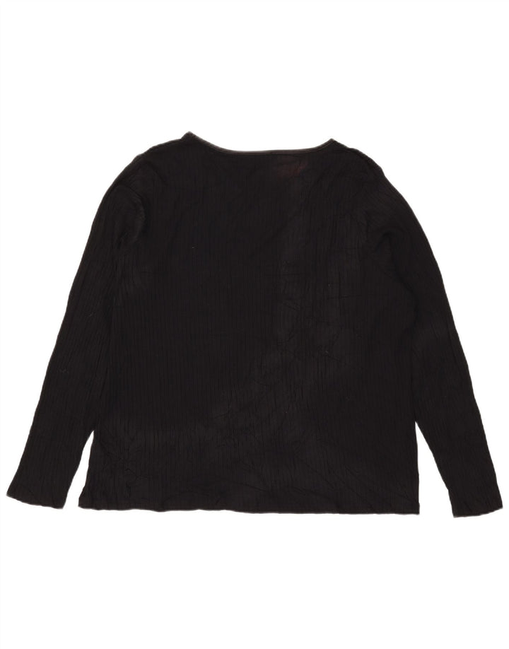 Marks & Spencer Top pentru femei cu mânecă lungă UK 24 4XL, viscoză neagră
