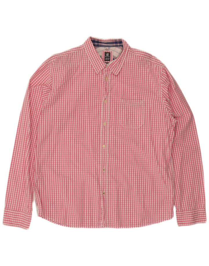 White Stuff Cămașă Classic Fit pentru bărbați XL, bumbac cu carouri roz