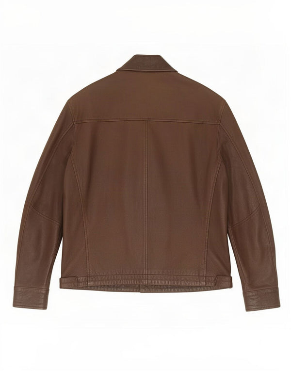 Dallas Mens Leather Jacket IT 50 Large Brown