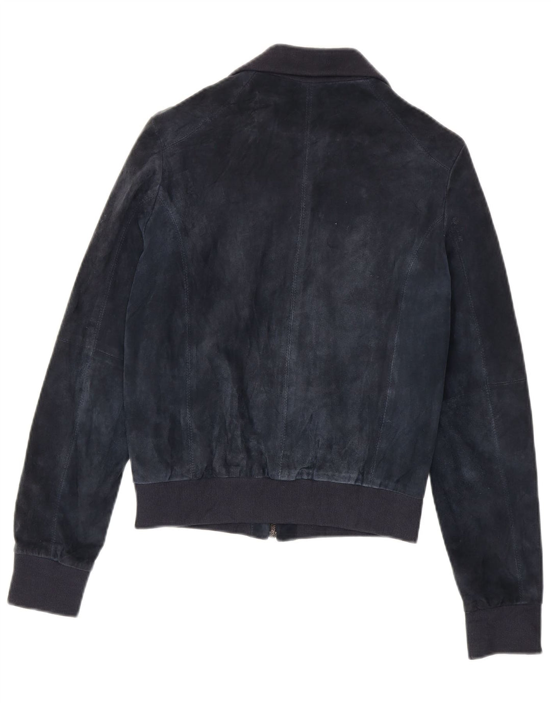 Bomber vintage pentru femei de piele intoarsa UK 12 Medium bleumarin din piele
