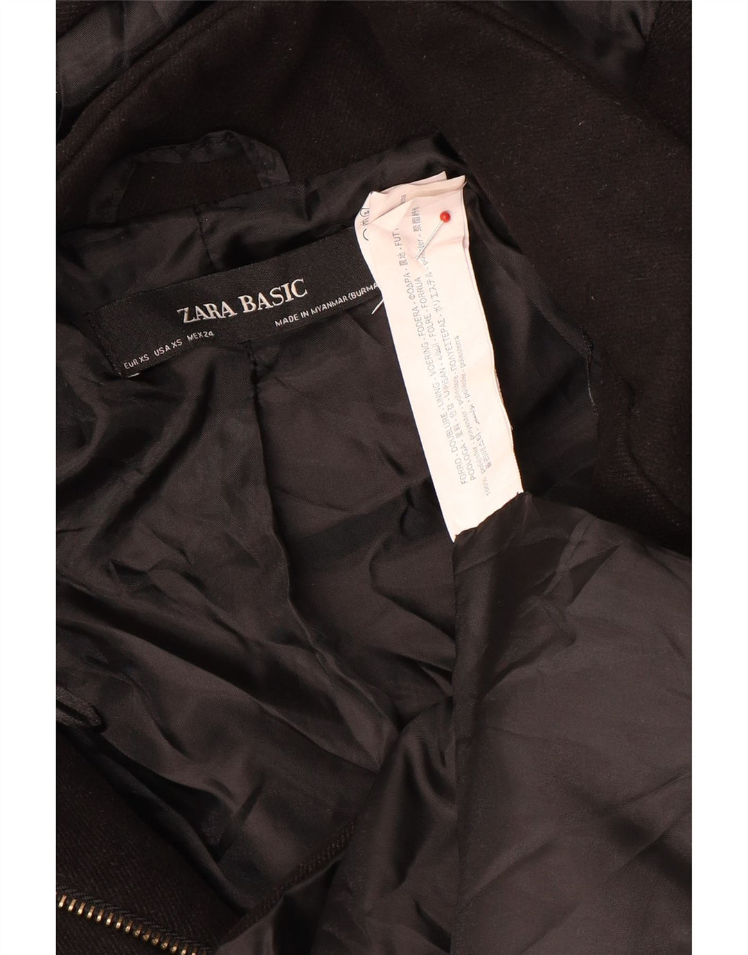Bomber cu glugă pentru femei Zara UK 6 XS Poliester negru