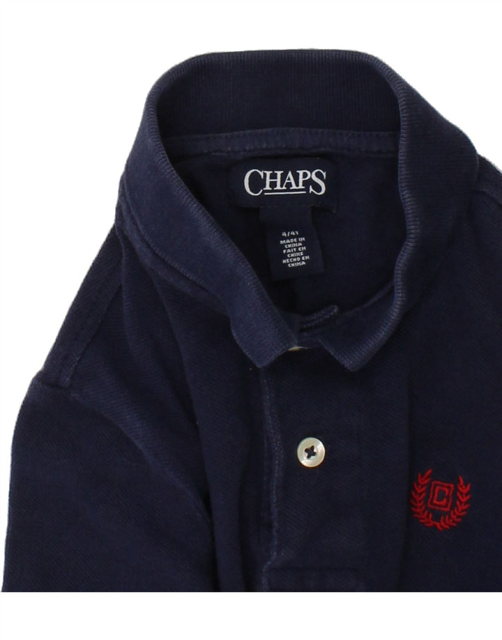 CHAPS Boys Polo Shirt 3-4 Years Navy Blue Cotton Vintage Chaps and Second-Hand Chaps from Messina Hembry 