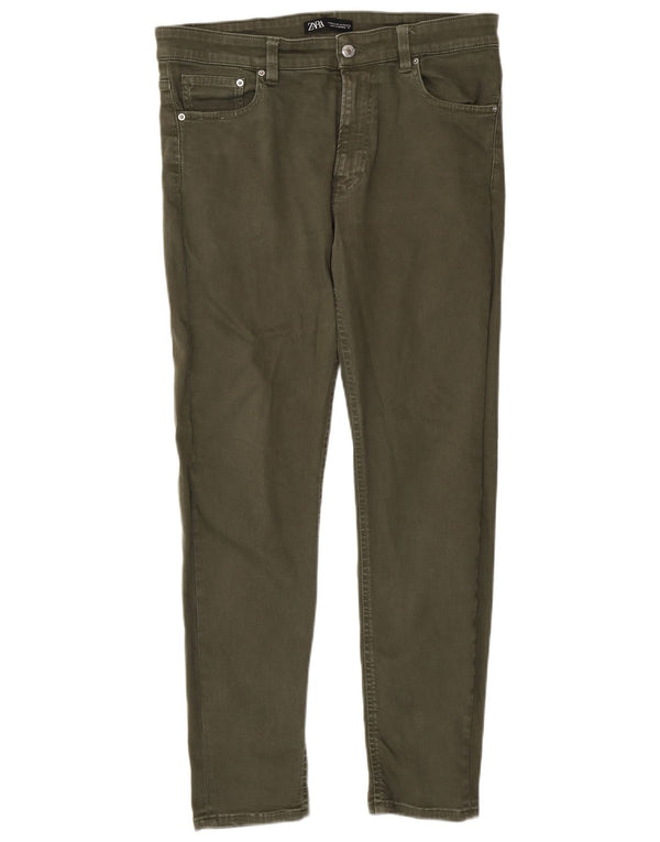 Blugi slim pentru bărbați Zara EU 44 Large W34 L30 Kaki Bumbac