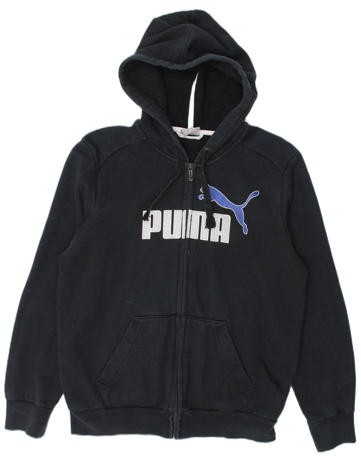 Pulover Puma Graphic Zip pentru bărbați, bumbac mic, negru