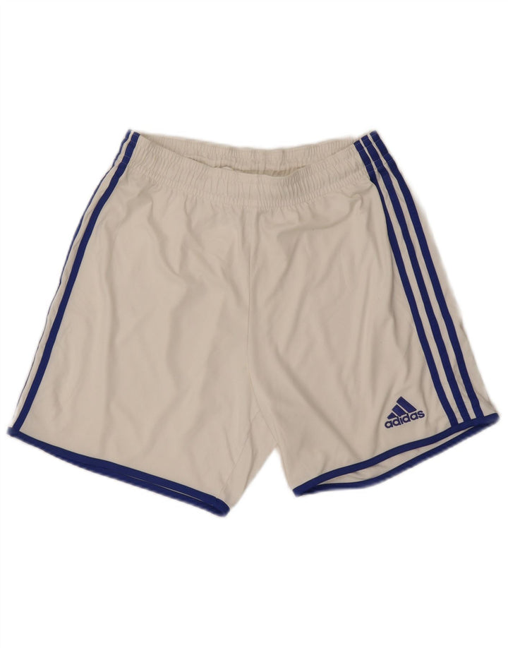 Pantaloni scurți sport pentru bărbați Adidas Climalite, poliester alb mediu