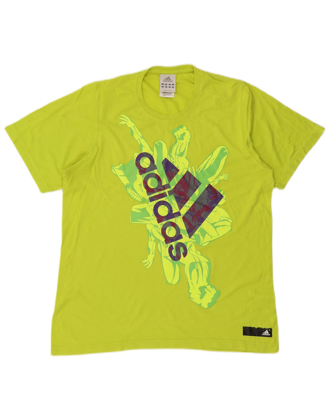 Tricou grafic pentru bărbați Adidas Top, bumbac verde mediu