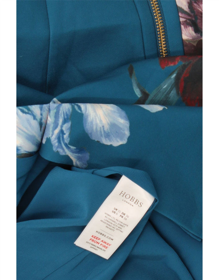 HOBBS Womens Bodycon Dress UK 10 Small  Blue Floral Polyester Vintage Hobbs and Second-Hand Hobbs from Messina Hembry 