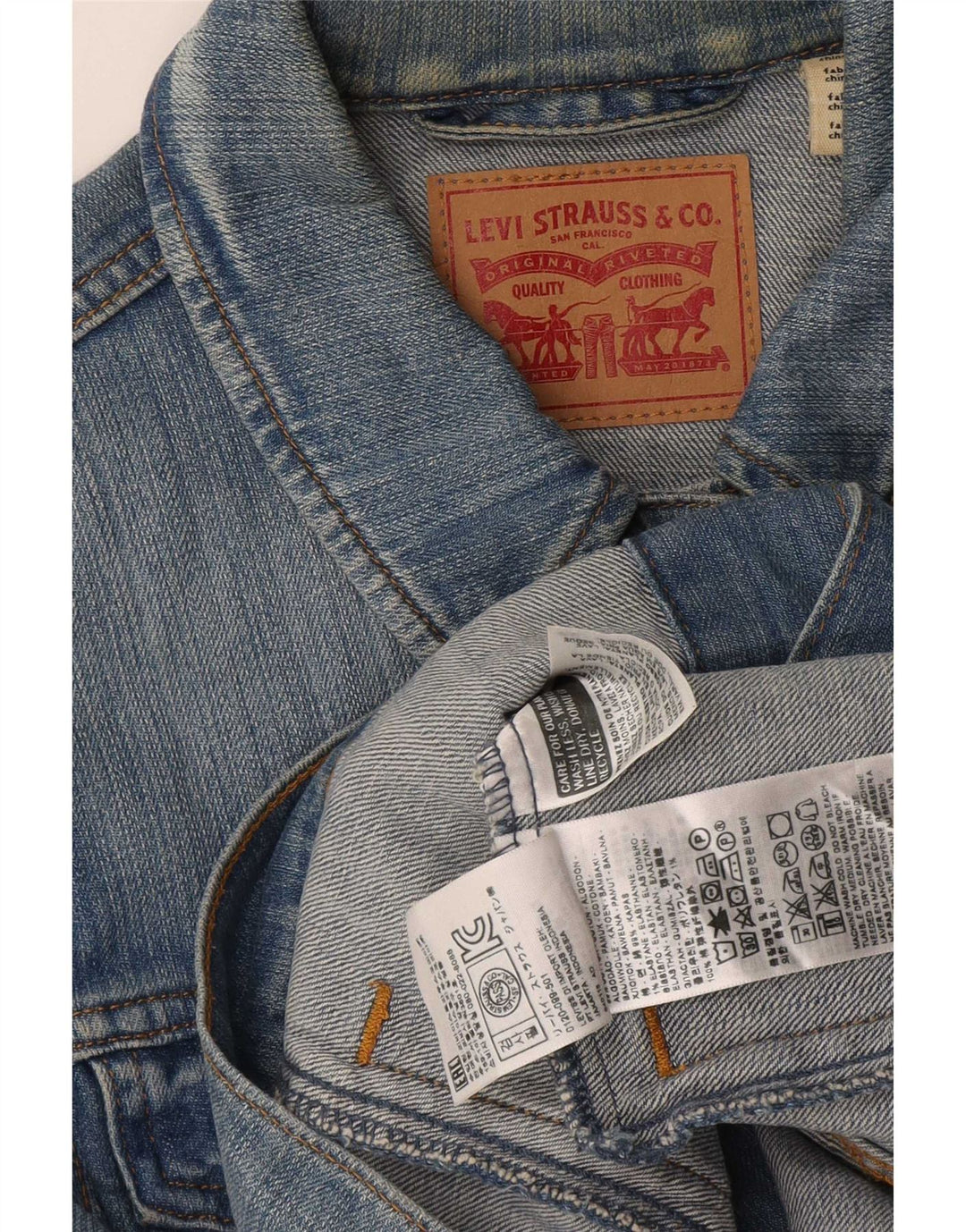 Jachetă de blugi Levi's pentru femei UK 12, bumbac albastru mediu