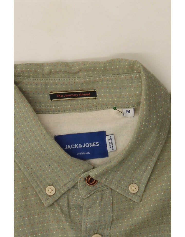 Cămașă Jack & Jones pentru bărbați cu mânecă scurtă, verde mediu cu pete