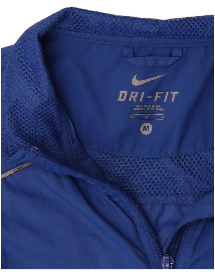 Jachetă de trening Nike Dri Fit pentru bărbați, poliester albastru mediu