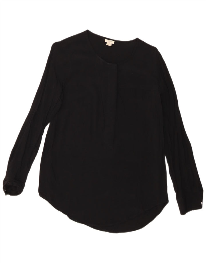 Bluză cu mânecă lungă pentru femei J. CREW Top UK 10 Small Black Viscose