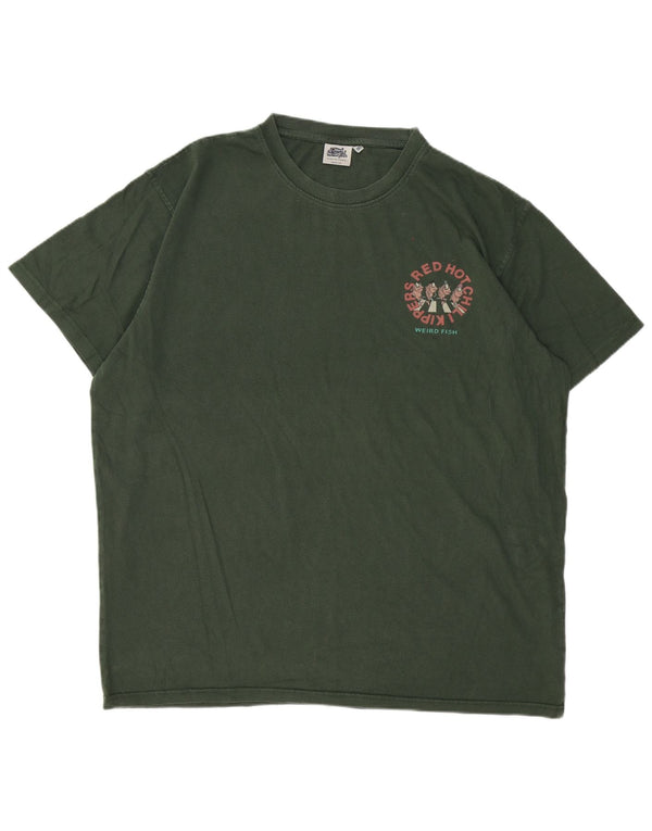 Tricou grafic pentru bărbați Weird Fish Top 2XL bumbac verde
