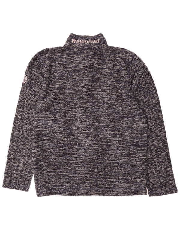 Hanorac pentru bărbați Weird Fish, cu fermoar, cu decolteu, XL, albastru bleumarin, acrilic pătat