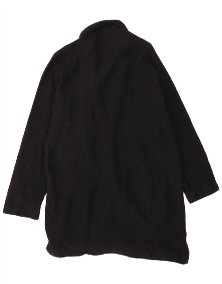 ZARA Pardesiu Femei UK 14 Medium Negru Lână