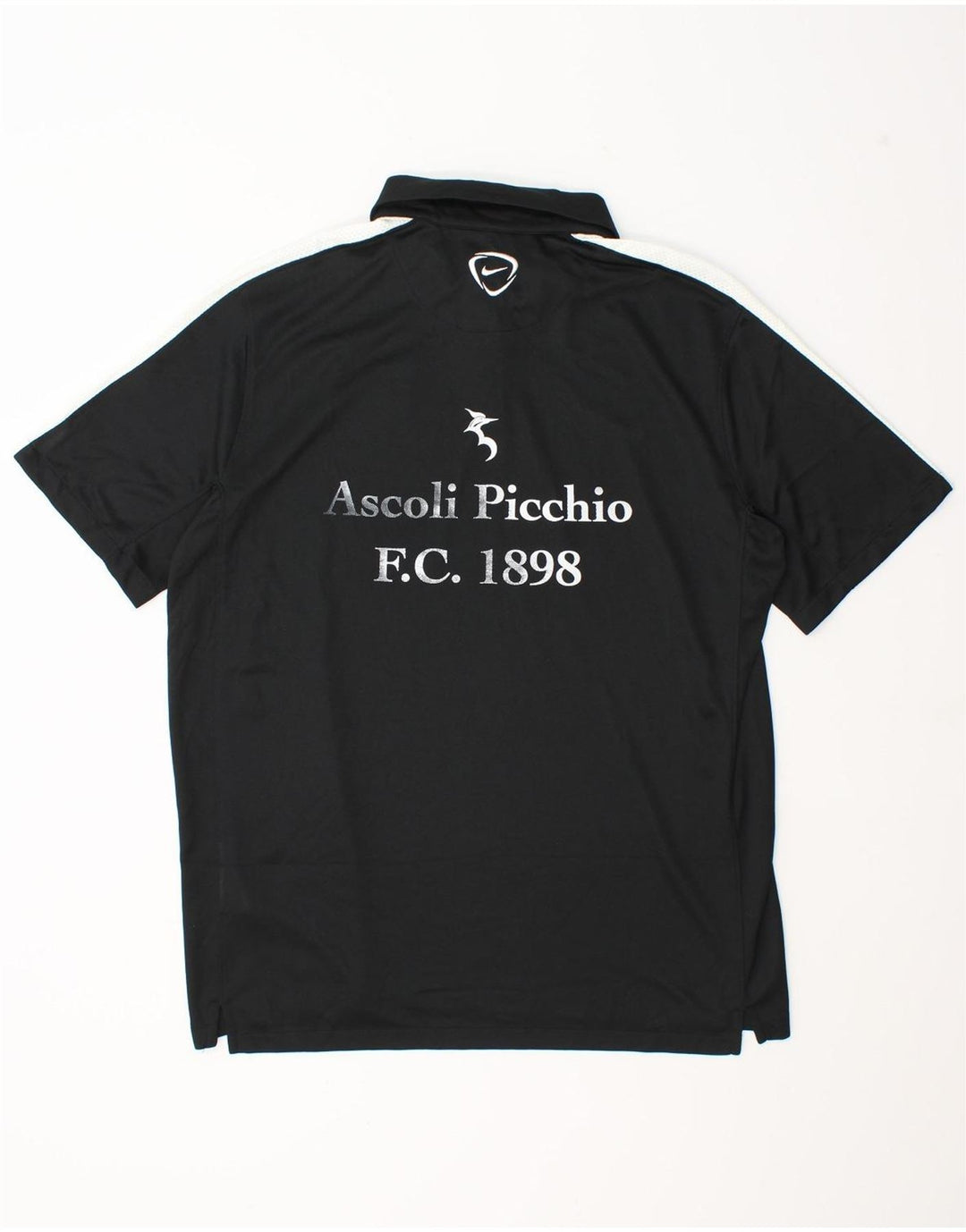Tricou polo cu grafic Nike Dri Fit pentru bărbați, mare, negru, din poliester
