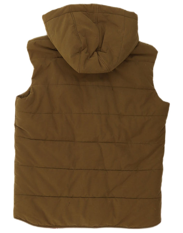 Jack Wills Gilet căptușit cu glugă pentru bărbați UK 38 Medium Khaki