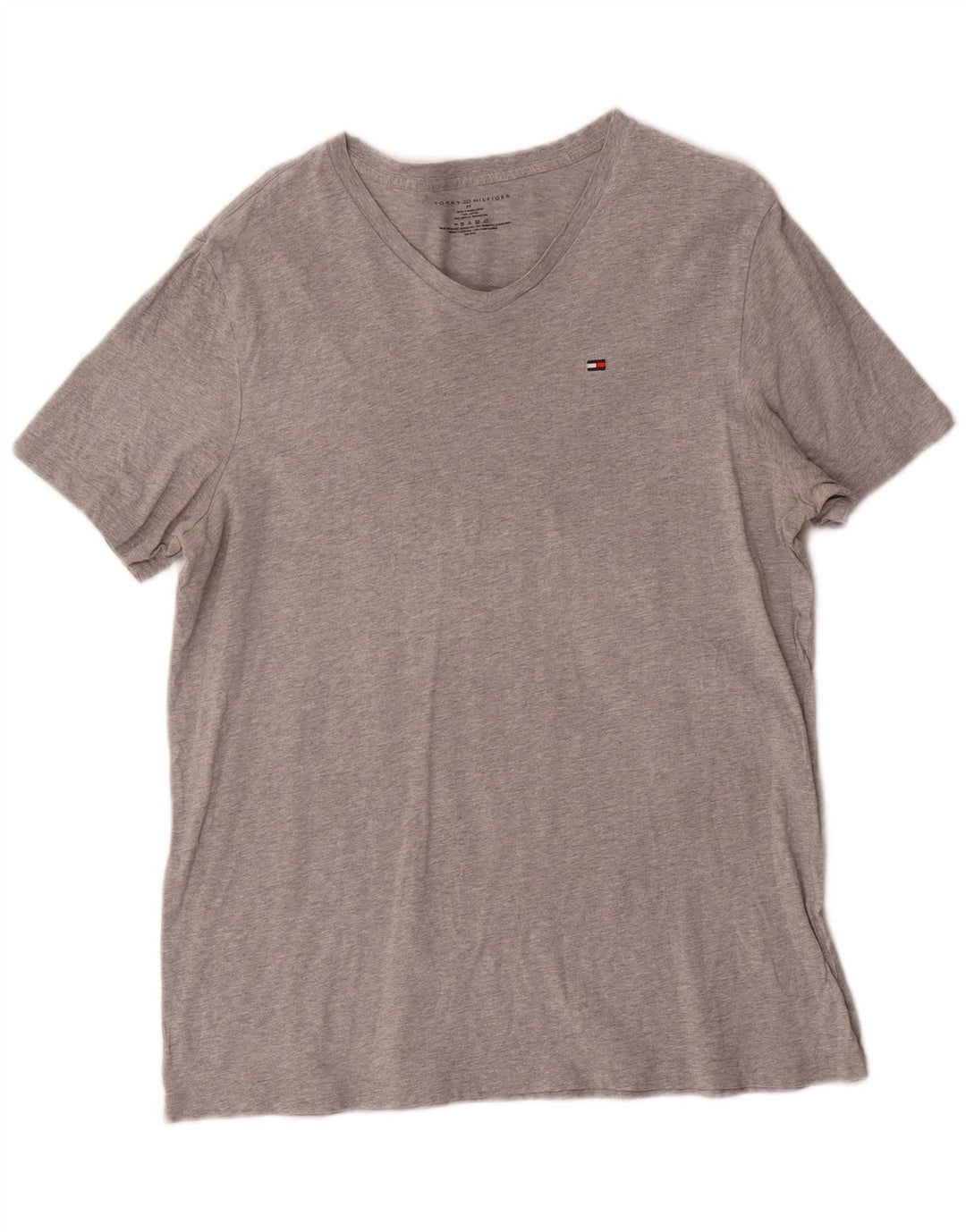 Tricou pentru bărbați Tommy Hilfiger Top Mediu Gri, bumbac cu pete
