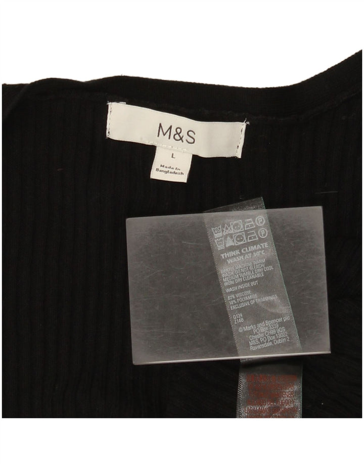 Pulover cardigan deschis pentru femei Marks & Spencer UK 16 mare negru