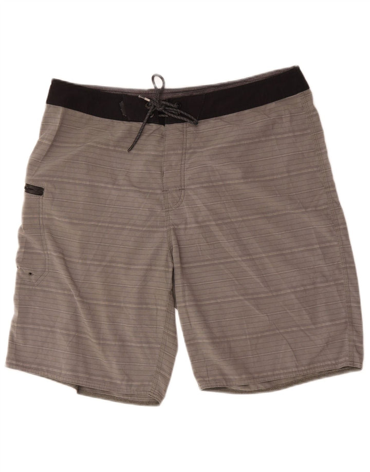 Pantaloni scurți de înot Rip Curl pentru bărbați, poliester cu dungi mari, gri