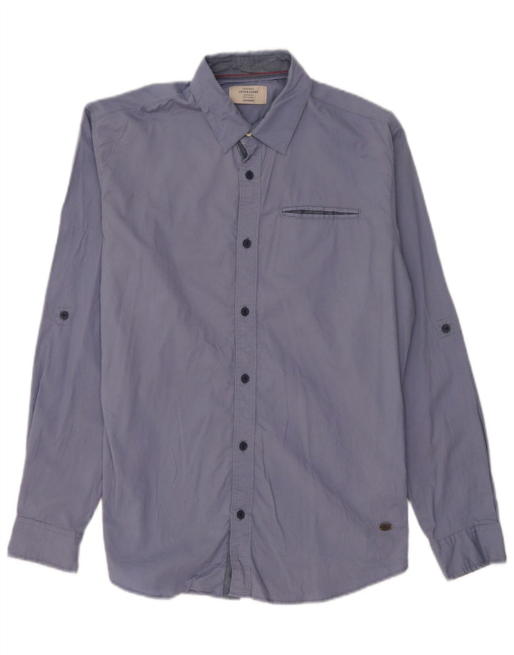 Cămașă pentru bărbați JACK & JONES Bumbac albastru mediu