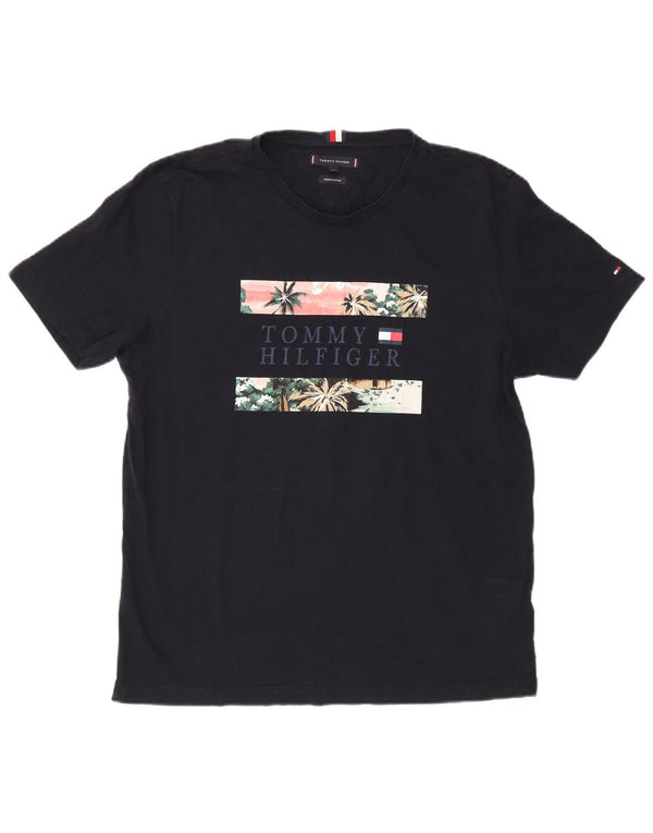 Tricou grafic pentru bărbați Tommy Hilfiger Top XL Bumbac bleumarin