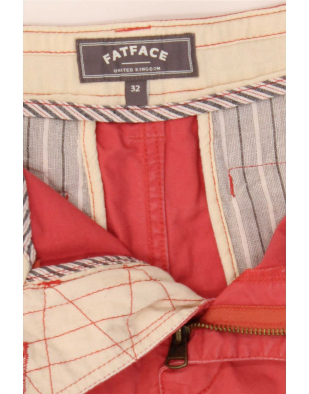 Pantaloni scurți chino pentru bărbați Fat Face W32, bumbac roșu mediu