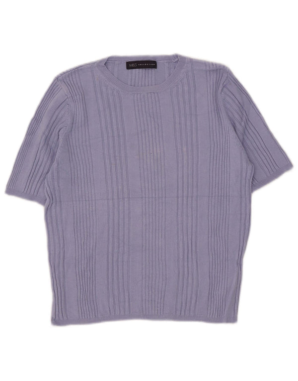 Pulover pentru femei Marks & Spencer, cu mânecă scurtă, cu gât crew, UK 14 Medium B