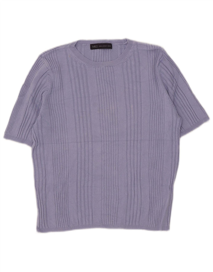 Pulover pentru femei Marks & Spencer, cu mânecă scurtă, cu gât crew, UK 14 Medium B