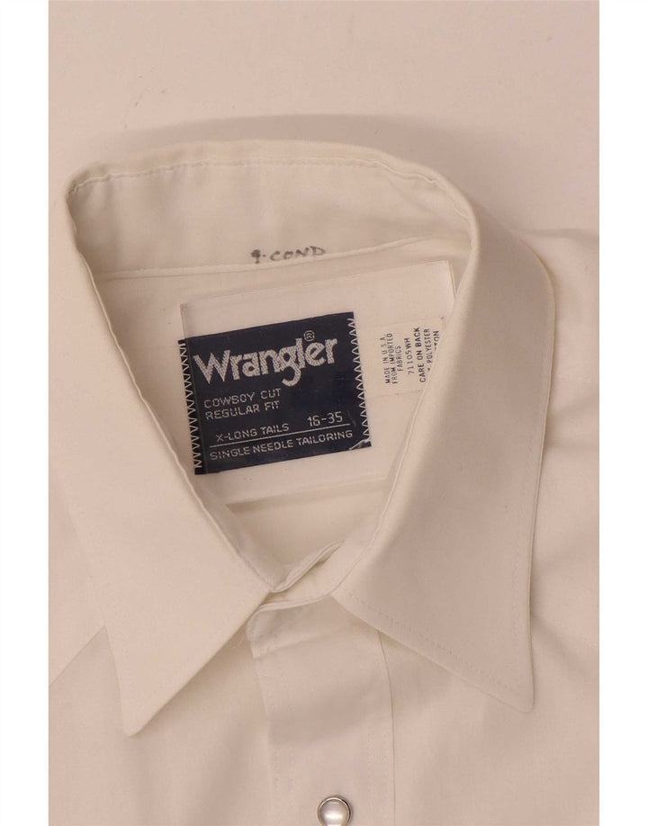 Cămașă înaltă pentru bărbați Wrangler Mărimea 16 Poliester alb mare