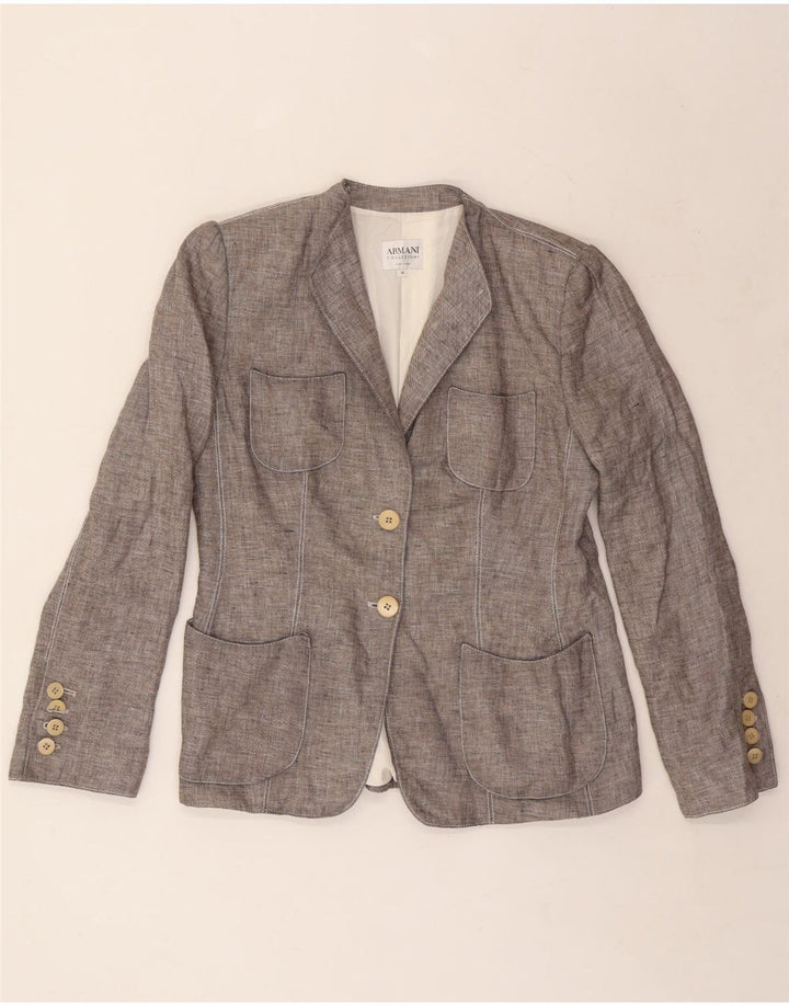 Blazer pentru femei Armani Collezioni, cu 2 nasturi, IT 46, mare, gri, in
