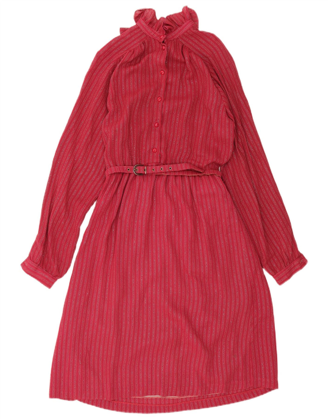 Rochie maxi cu mânecă lungă pentru femei VINTAGE IT 42 Medium Red Pinstripe