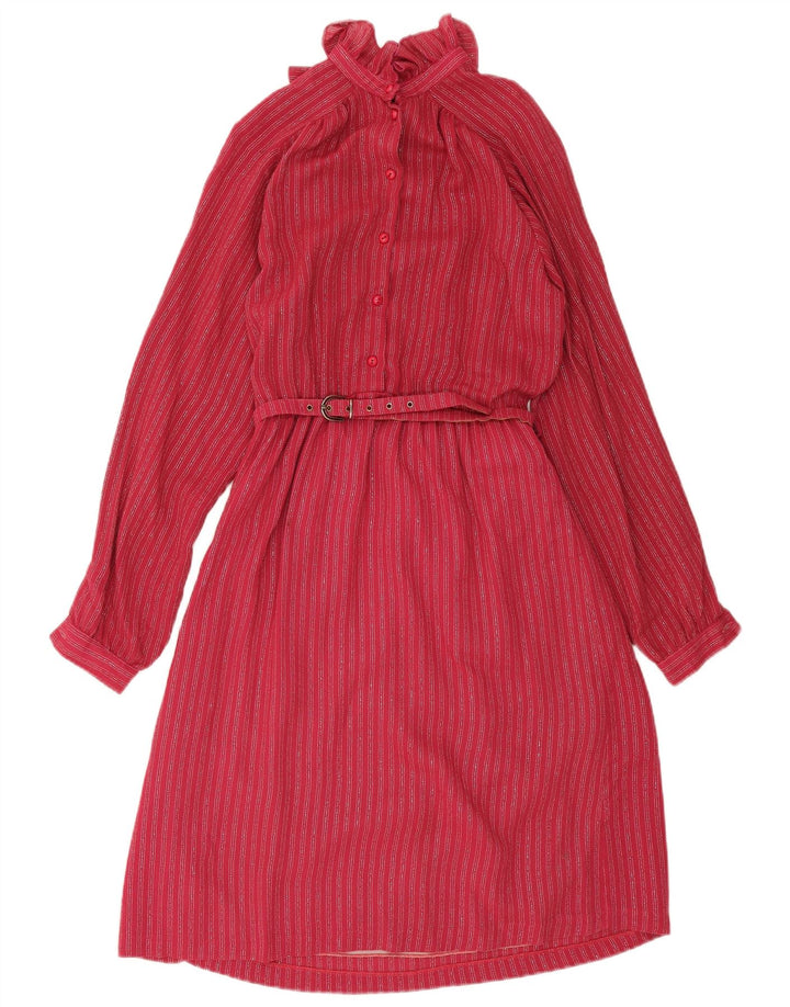 Rochie maxi cu mânecă lungă pentru femei VINTAGE IT 42 Medium Red Pinstripe