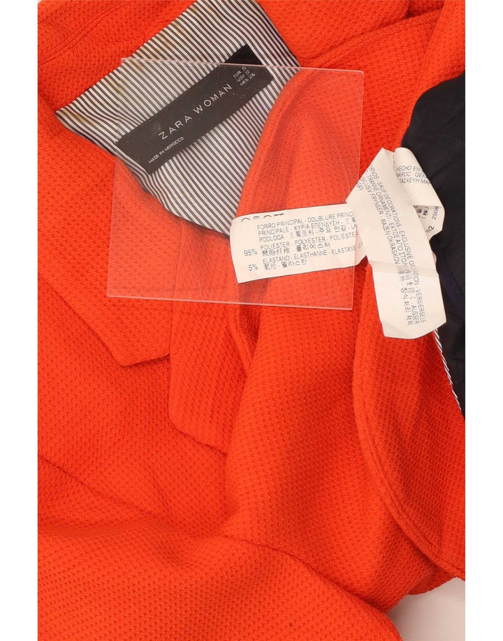 Blazer pentru femei Zara cu 1 nasture, UK 10, poliester portocaliu mic