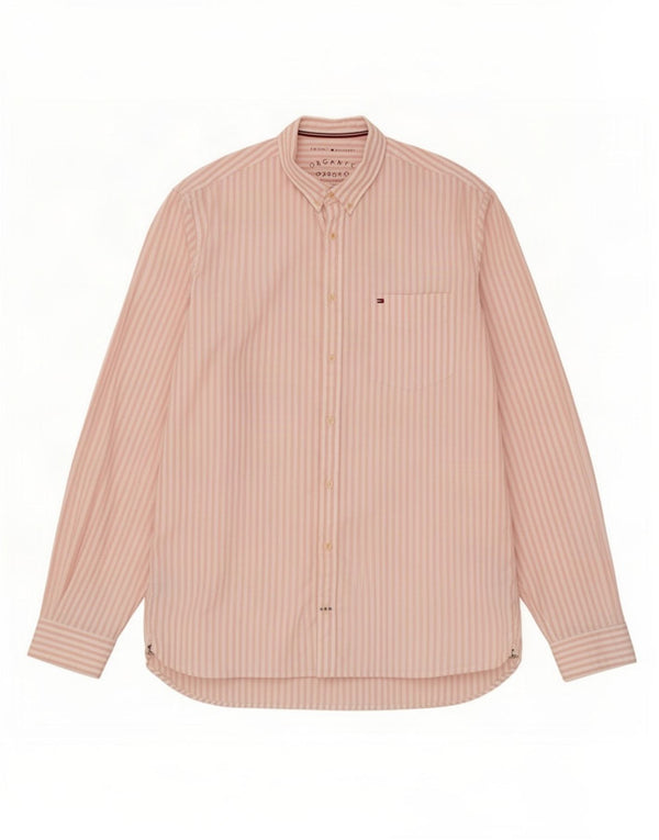 Cămașă pentru bărbați Tommy Hilfiger XL, bumbac cu dungi roz