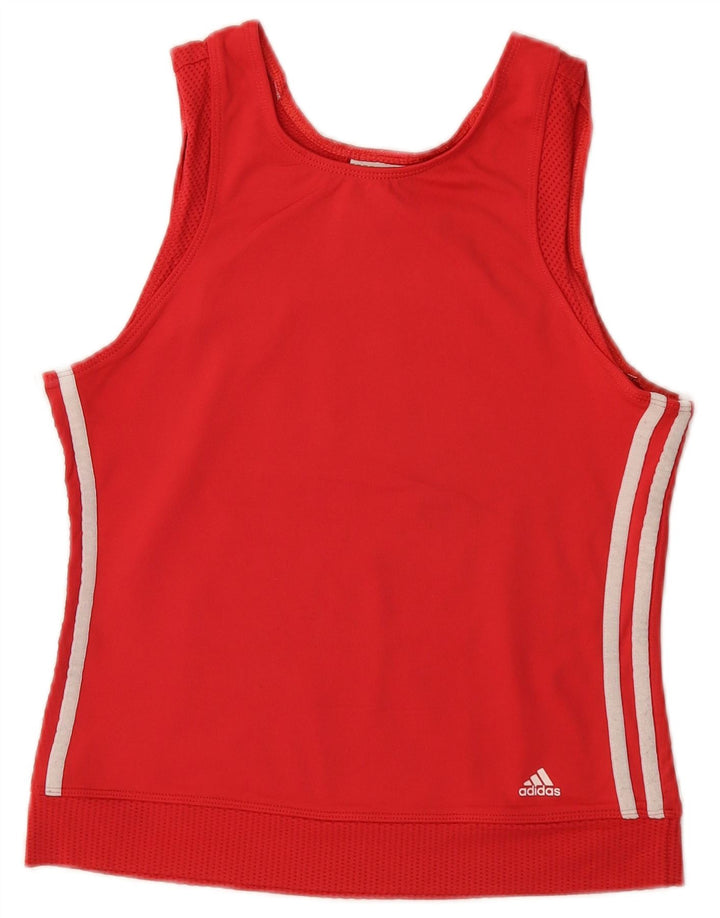 Adidas Climacool Crop Vest Top pentru femei UK 14 Medium Red Poliamidă