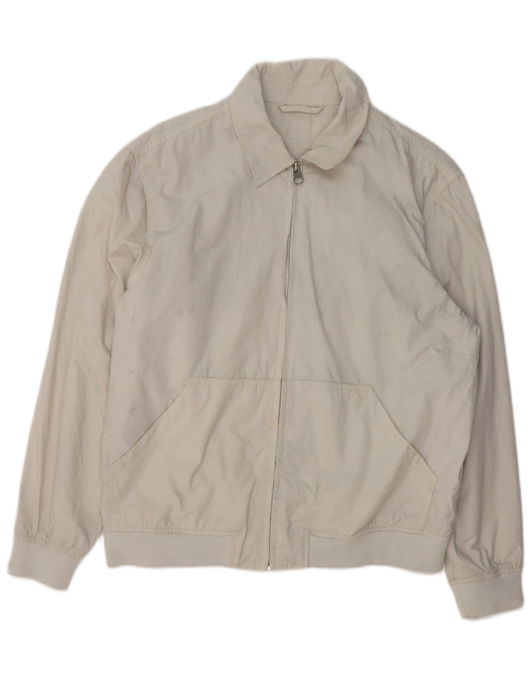 Bomber pentru bărbați Zara UK 40, mare, alb, nailon