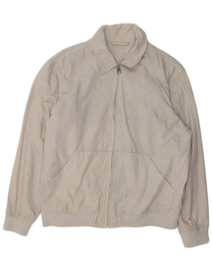 Bomber pentru bărbați Zara UK 40, mare, alb, nailon