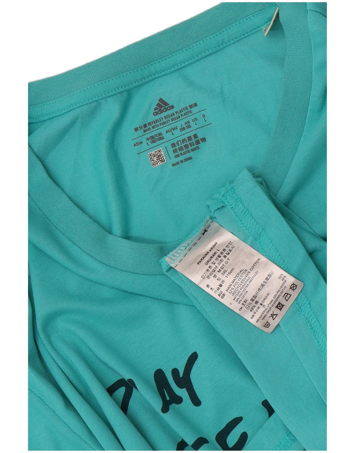 Tricou grafic pentru bărbați Adidas Top mare, albastru, poliester